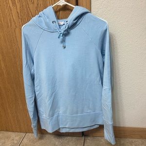 light blue hoodie